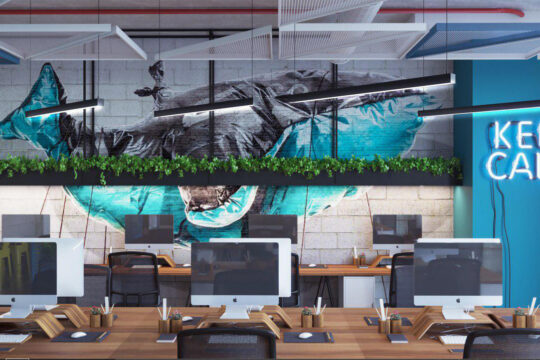 ДИЗАЙН ИНТЕРЬЕРА ОФИСА ІТ КОМПАНИИ WHALEAPP В БЦ АСТАРТА